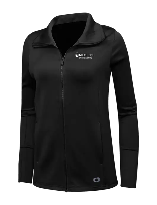 OGIO Black Womens Endurance Modern Performance Full-Zip w/Milestone Environmental Logo