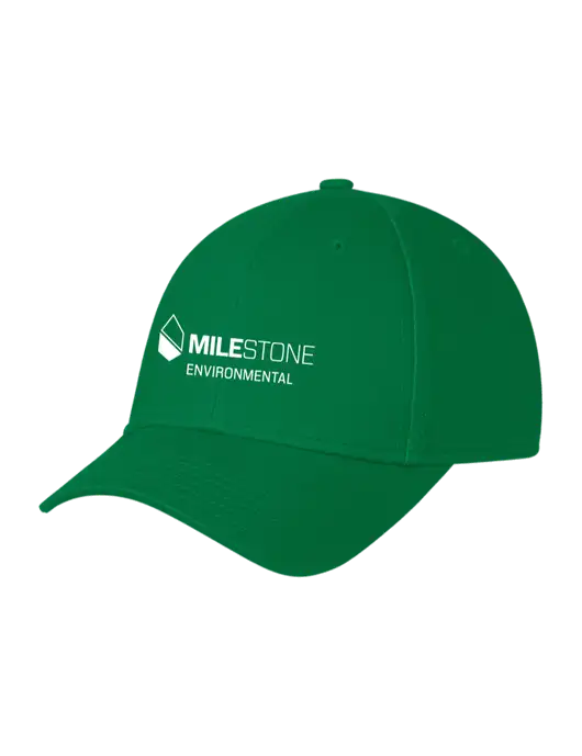Kelly Green Structured Cap Hook & Loop w/Milestone Environmental Logo