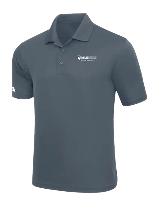 Adidas Medium Grey Basic Sport Polo w/Milestone Environmental Logo