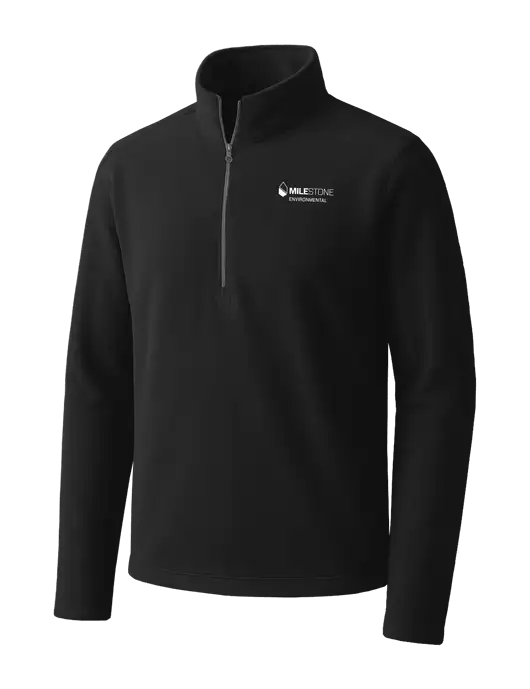 Black Microfleece 1/2 Zip Pullover w/Milestone Environmental Logo