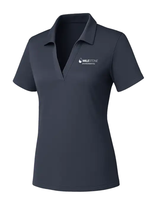 Womens Dark Grey PosiCharge RacerMesh Polo w/Milestone Environmental Logo