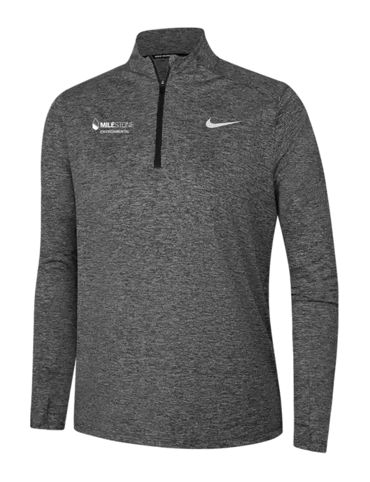 Nike Black Heather Womens Dri-FIT Element 1/2-Zip Pullover w/Milestone Environmental Logo