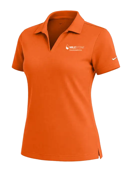 NIKE Orange Womens Dri-Fit Micro Pique Polo w/Milestone Environmental Logo