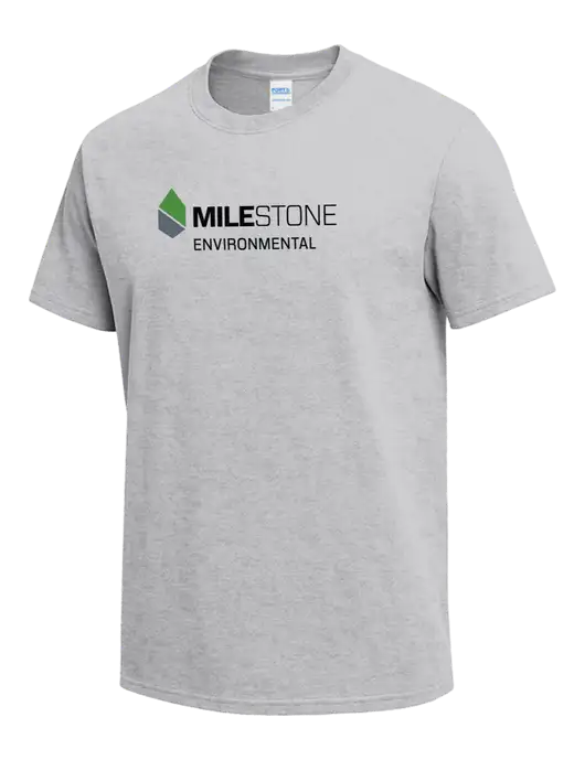 Light Grey Heather Heavyweight 6.1 oz T-Shirt w/Milestone Environmental Logo