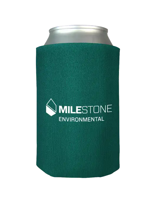 Teal Foam Coolie w/Milestone Environmental Logo