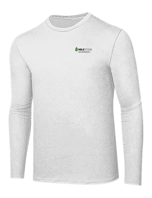 Ring Spun White 4.5 oz Long Sleeve T-Shirt w/Milestone Environmental Logo