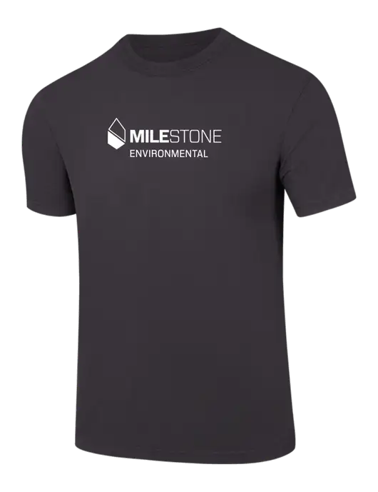 Comfort Colors 6.1 oz Dark Grey Heavyweight Ring Spun T-Shirt w/Milestone Environmental Logo
