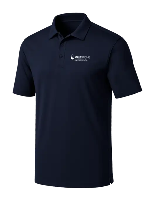 Navy Silk Touch Performance Polo w/Milestone Environmental Logo