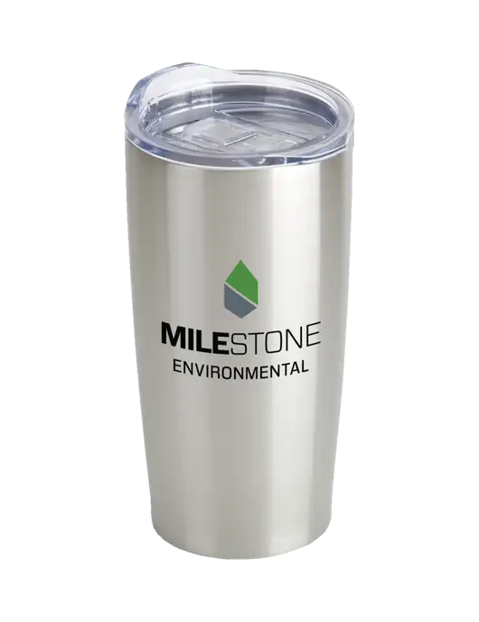 Society Silver 20 oz Insulated Tumbler w/Milestone Environmental Logo