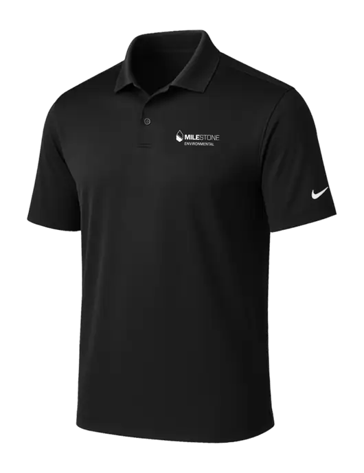 NIKE Black Victory Solid Polo w/Milestone Environmental Logo