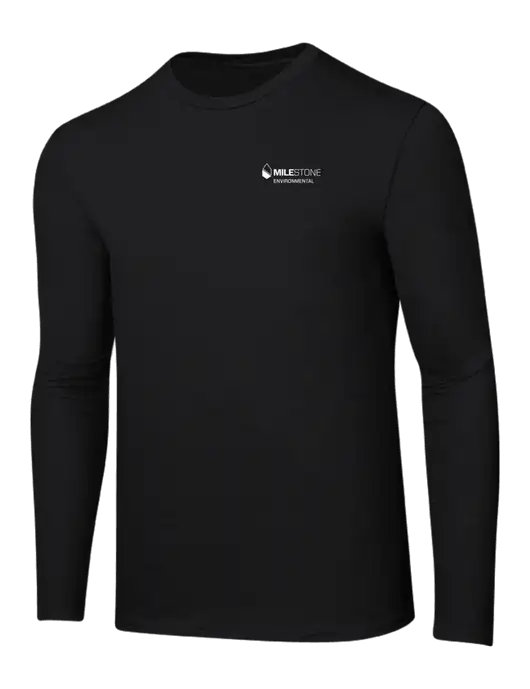 Ring Spun Jet Black 4.5 oz Long Sleeve T-Shirt w/Milestone Environmental Logo