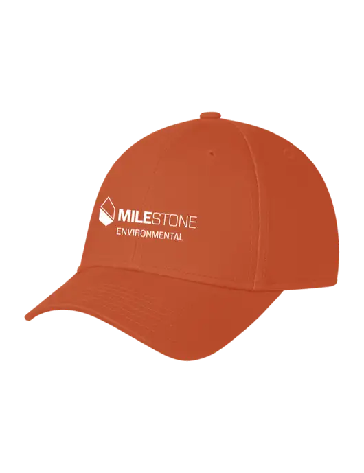 Burnt Orange Structured Cap Hook & Loop w/Milestone Environmental Logo