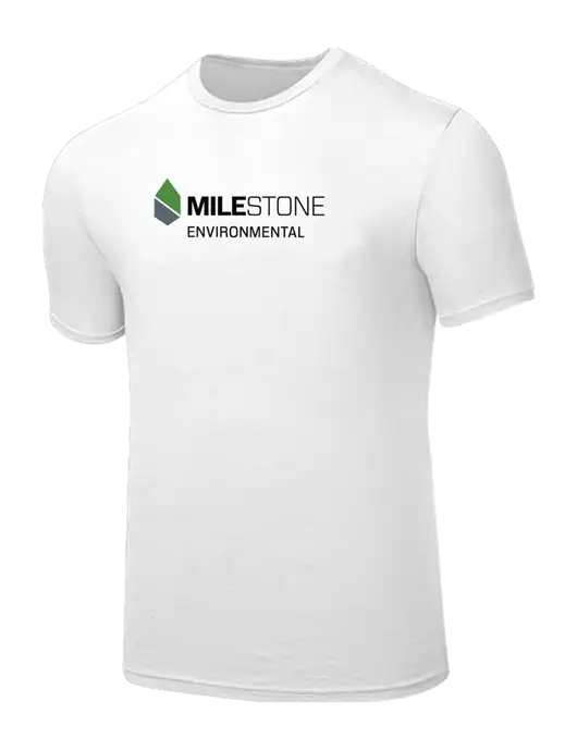 Seriously Soft White T-Shirt w/Milestone Environmental Logo