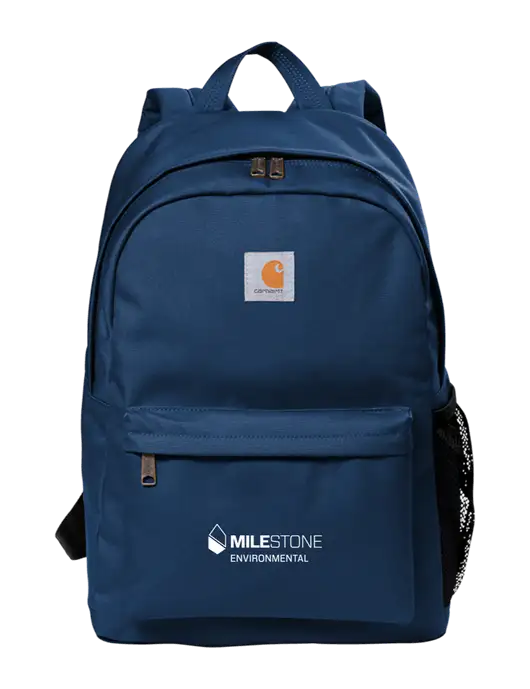 Carhartt Navy Canvas Backpack w/Milestone Environmental Logo