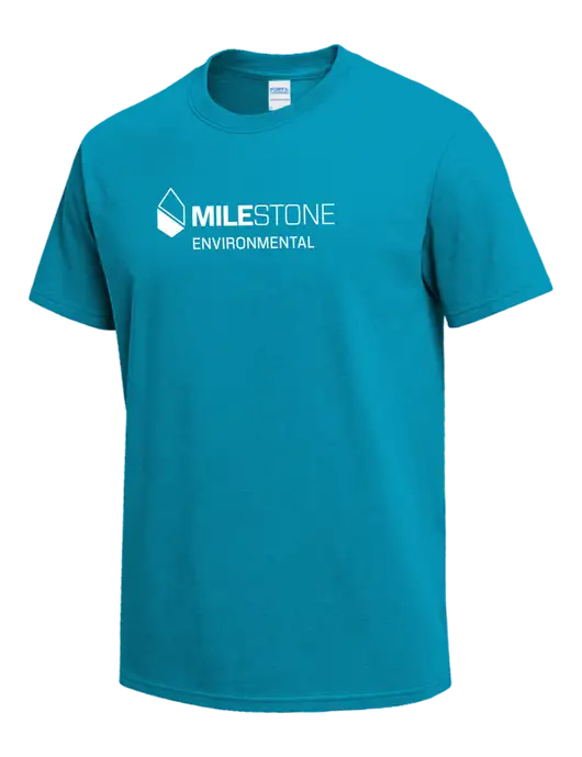 Sapphire Blue Heavyweight 6.1 oz T-Shirt w/Milestone Environmental Logo