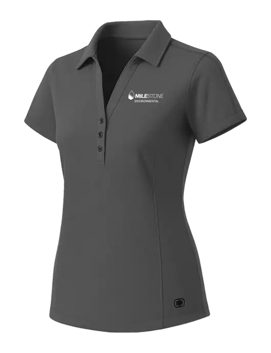 OGIO Womens Medium Grey ONYX Polo w/Milestone Environmental Logo
