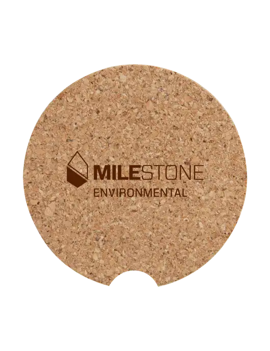 Cork Car Coaster, 2.5" w/Milestone Environmental Logo