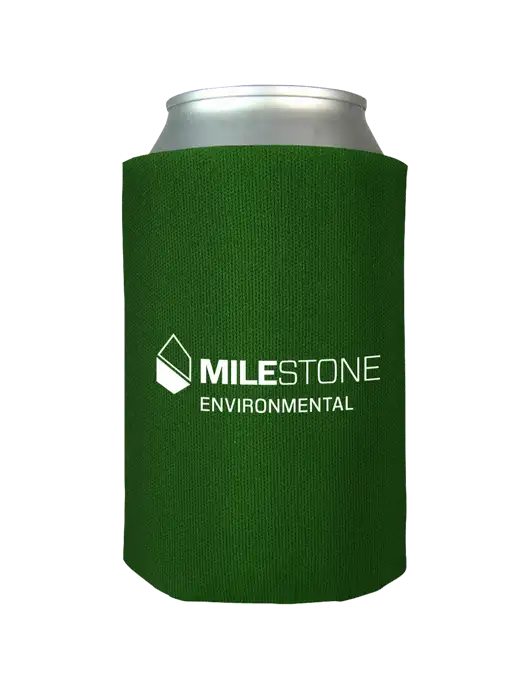 Kelly Green Foam Coolie w/Milestone Environmental Logo