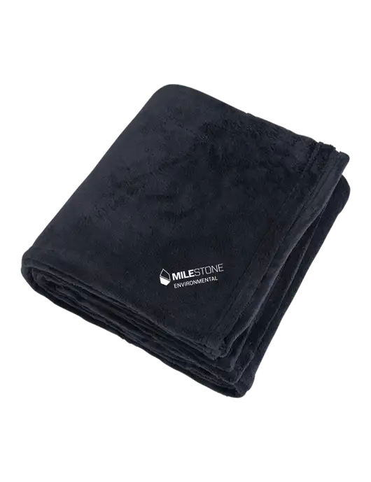 Mountain Lodge Black Blanket w/Milestone Environmental Logo