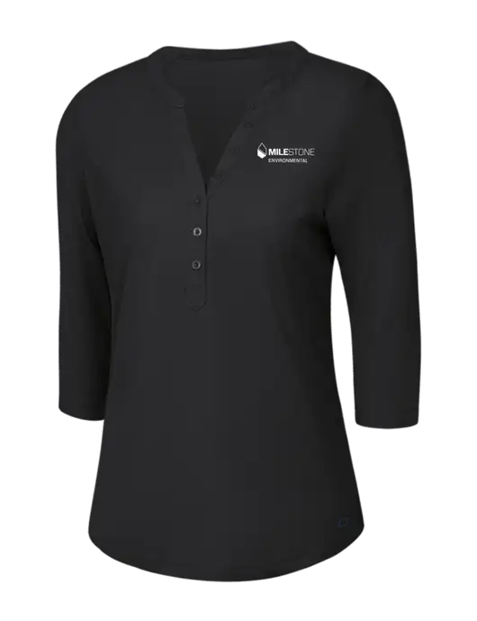 OGIO Blacktop Jewel Henley w/Milestone Environmental Logo