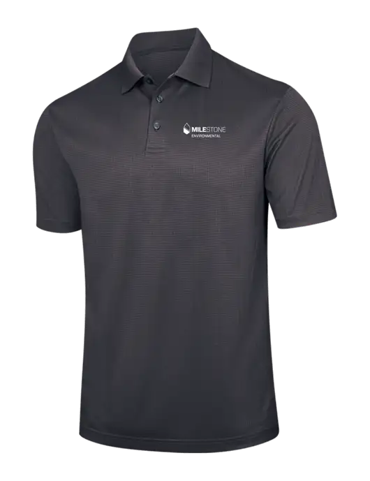 Dark Grey Performance Fine Jacquard Polo w/Milestone Environmental Logo