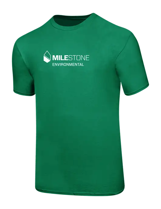 Ring Spun Kelly Green 4.5 oz T-Shirt w/Milestone Environmental Logo