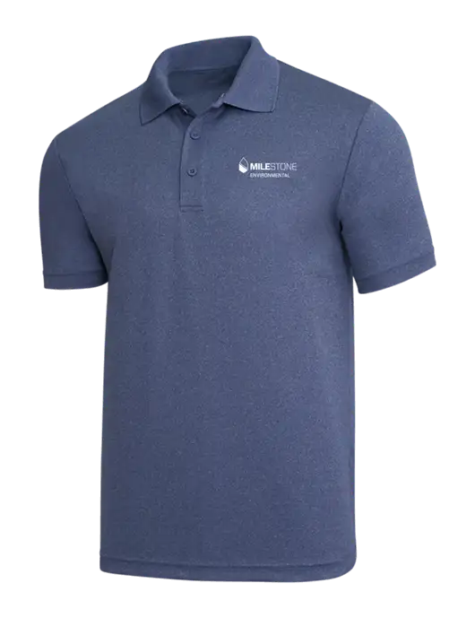 Light Navy Heather PosiCharge RacerMesh Polo w/Milestone Environmental Logo