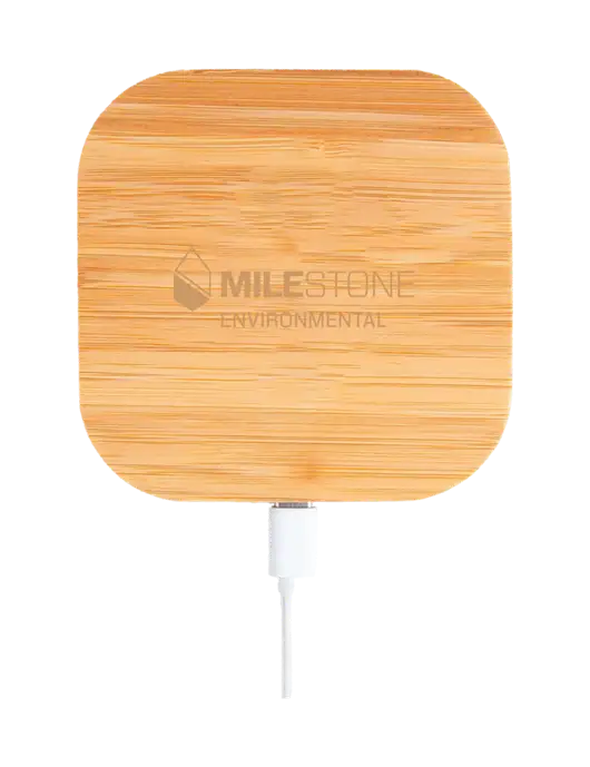 Bamboo Boost Fast Charge 15W Pad w/Milestone Environmental Logo