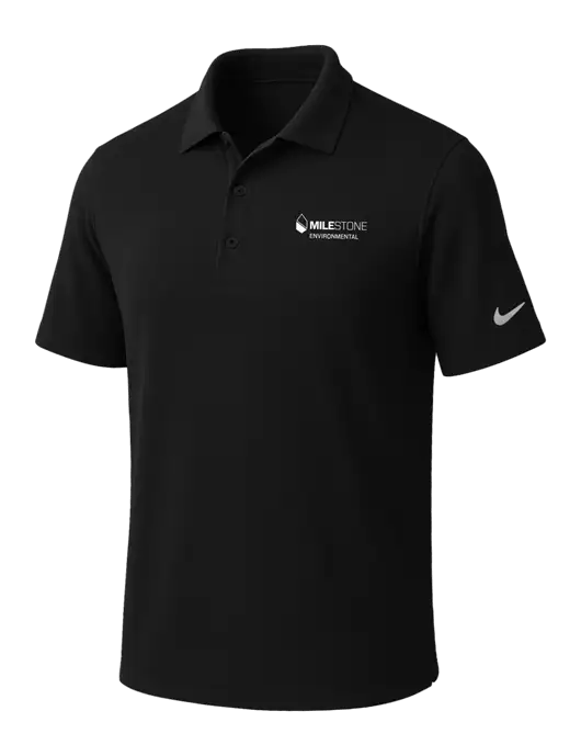 NIKE Black Dri-Fit Micro Pique Polo w/Milestone Environmental Logo