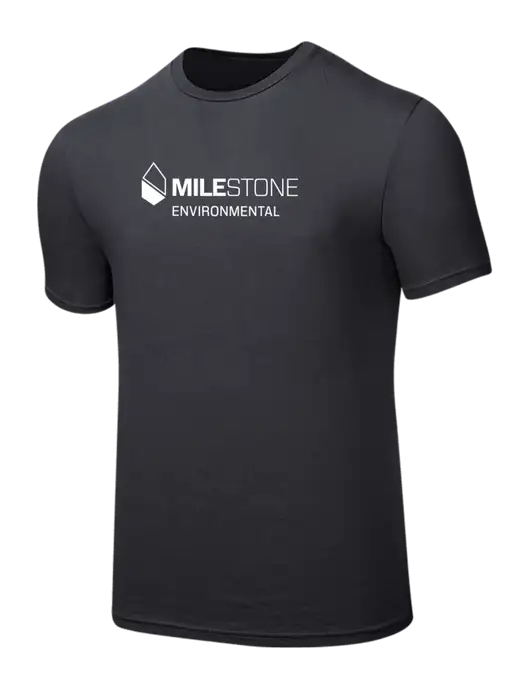 Seriously Soft Charcoal T-Shirt w/Milestone Environmental Logo