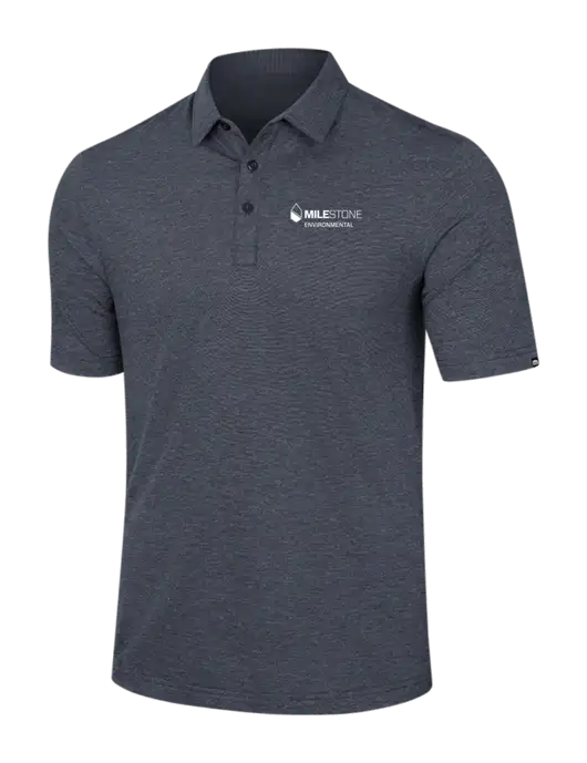 TravisMathew Dark Grey Slate Heather Sunnyvale Polo w/Milestone Environmental Logo