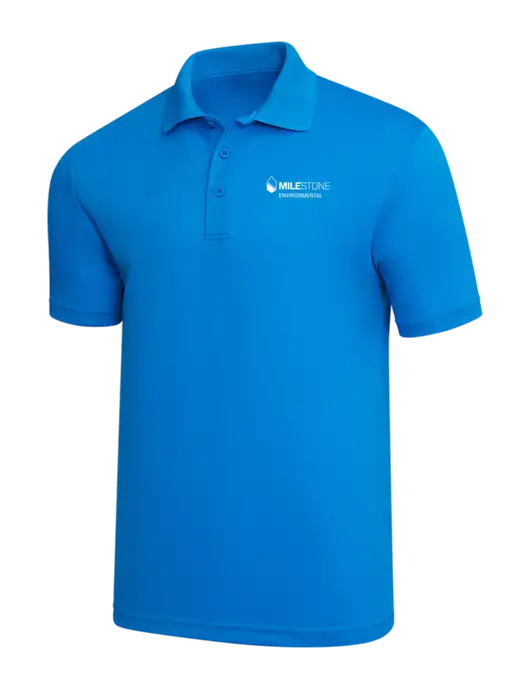 Sapphire Blue PosiCharge RacerMesh Polo w/Milestone Environmental Logo