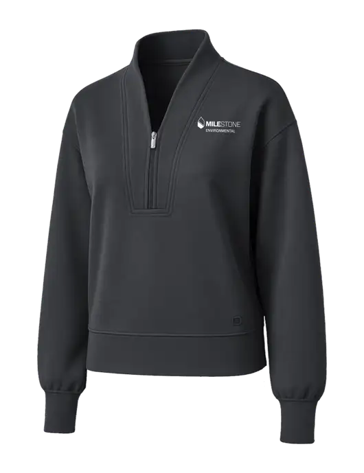 OGIO Womens Dark Grey Transcend 1/4-Zip w/Milestone Environmental Logo