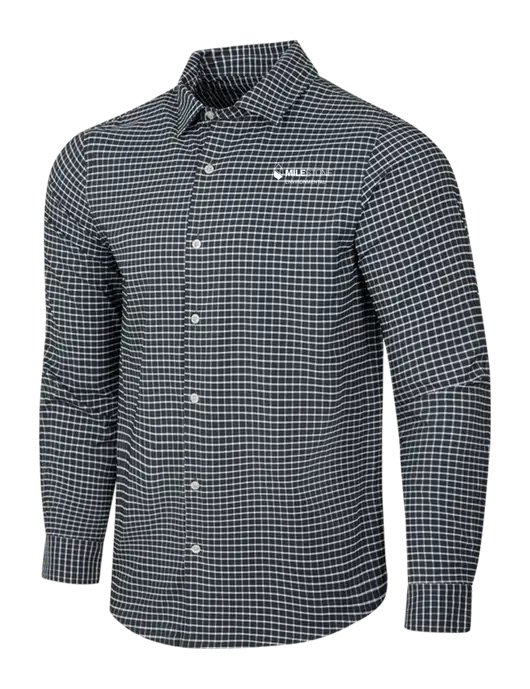 Dark Grey/White City Stretch Shirt w/Milestone Environmental Logo