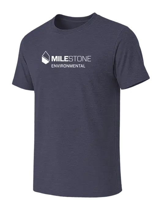 BELLA+CANVAS Heather Navy CVC Short Sleeve Tee w/Milestone Environmental Logo