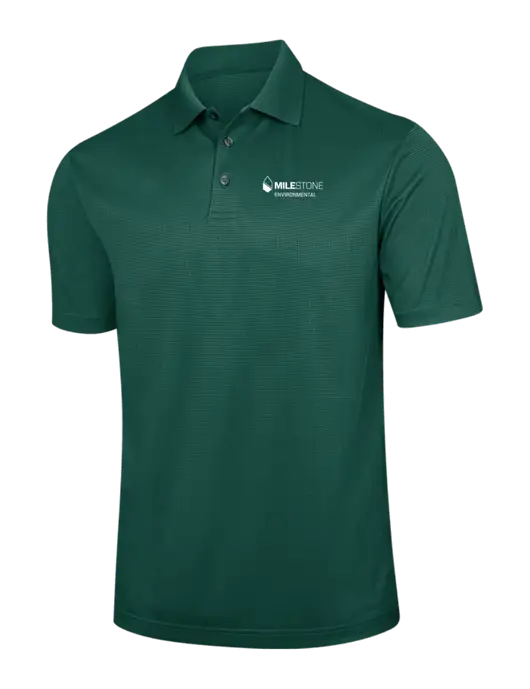 Dark Green Performance Fine Jacquard Polo w/Milestone Environmental Logo