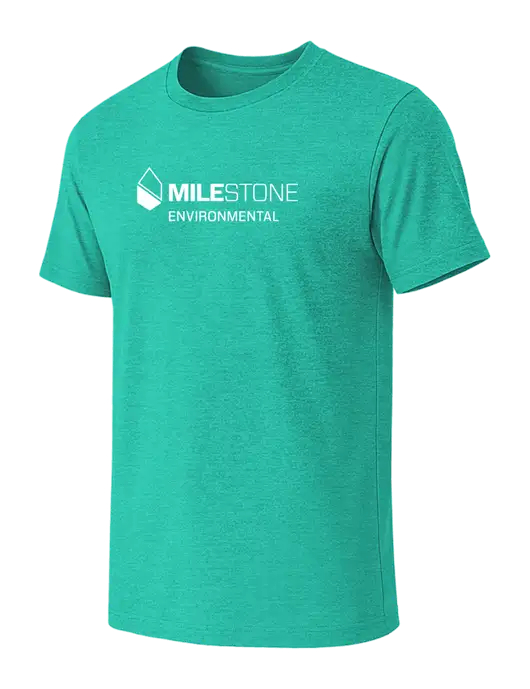 BELLA+CANVAS Heather Teal CVC Short Sleeve Tee w/Milestone Environmental Logo