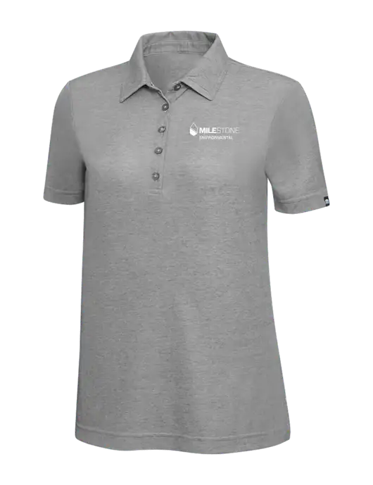 TravisMathew Grey Heather Womens Oceanside Polo w/Milestone Environmental Logo