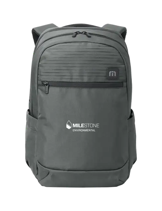 TravisMathew Dark Medium Grey Approach Backpack w/Milestone Environmental Logo