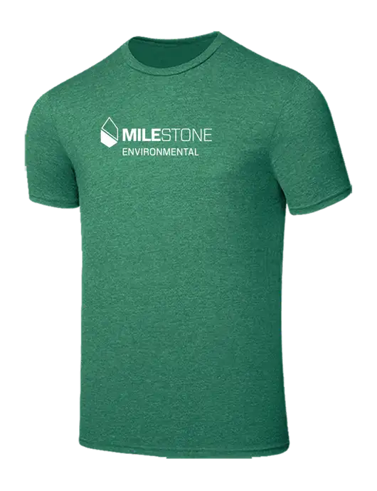 Seriously Soft Heathered Kelly Green T-Shirt w/Milestone Environmental Logo