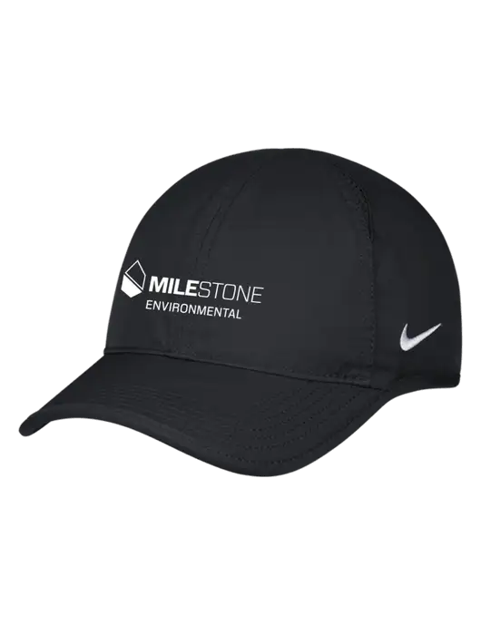 Nike Black Featherlight Cap w/Milestone Environmental Logo