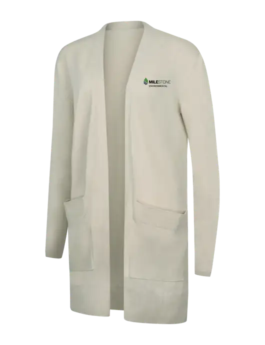 Mercer+Mettle Womens Ivory Open Front Cardigan Sweater w/Milestone Environmental Logo