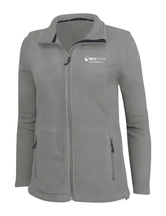Womens Medium Grey Fleece Jacket w/Milestone Environmental Logo
