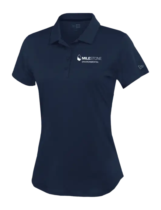 New Era Womens Power Navy Polo w/Milestone Environmental Logo