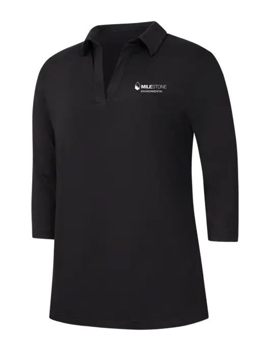 Womens Black Luxe Knit Tunic w/Milestone Environmental Logo