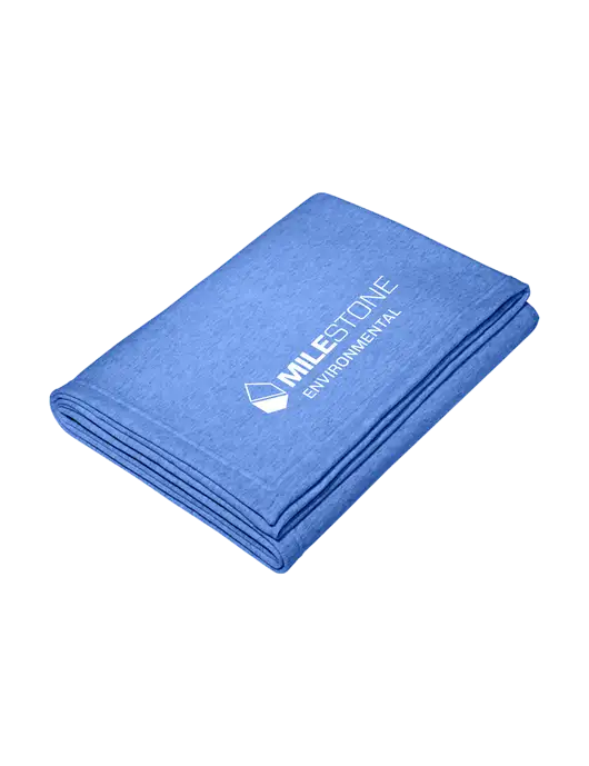 Core Heather Royal Fleece Sweatshirt Blanket w/Milestone Environmental Logo