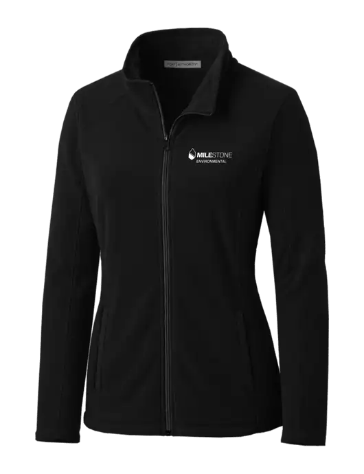 Black Womens Microfleece Jacket w/Milestone Environmental Logo