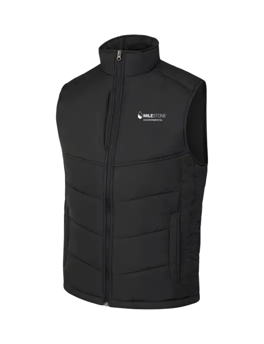 Black/Black Puffy Vest w/Milestone Environmental Logo