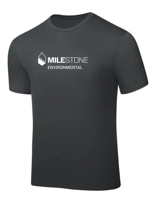 Dark Grey PosiCharge Competitor Tee w/Milestone Environmental Logo