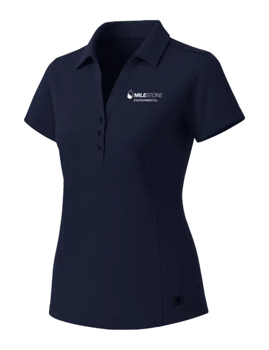 OGIO Womens Navy ONYX Polo w/Milestone Environmental Logo